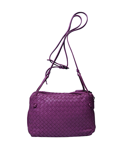 Intrecciato Double-Compartment Crossbody Bag, front view